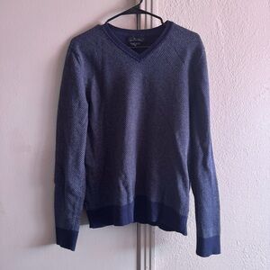 Marc Anthony Blue V-Neck Sweater Classic Knit Slim Fit Mens‎ XL